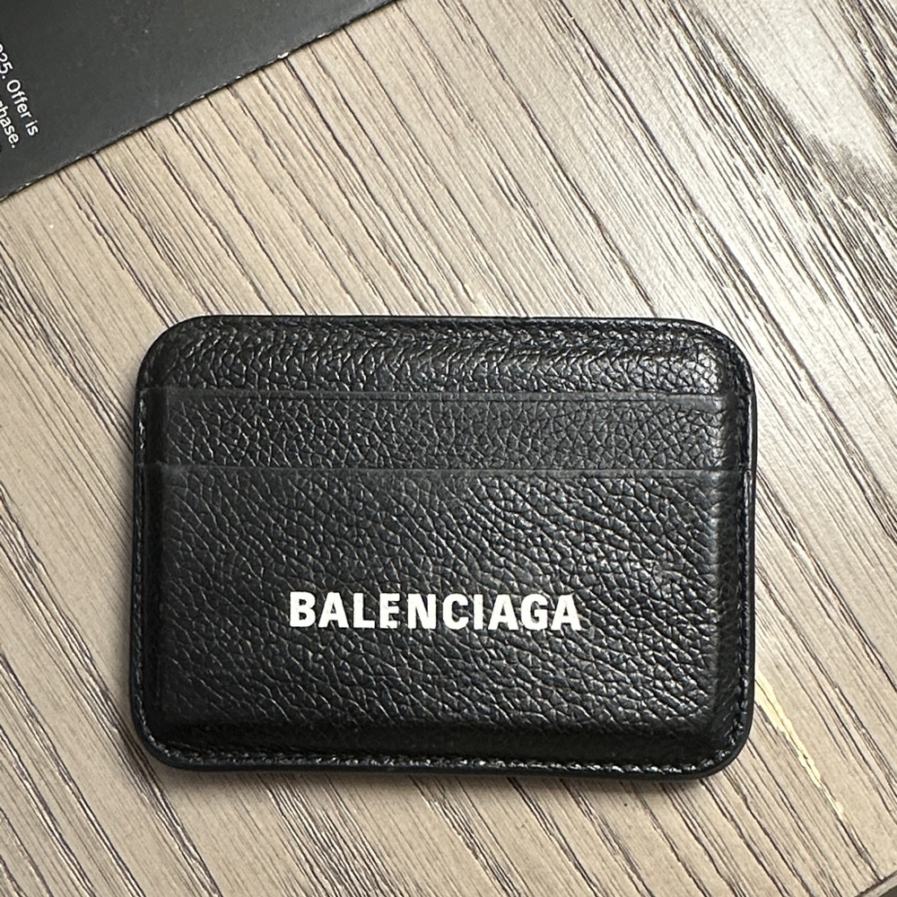 Balenciaga Black Leather Card Holder